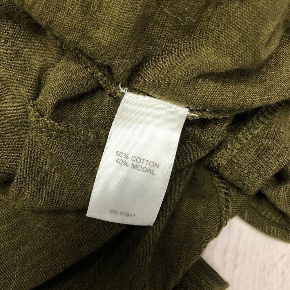 J Jill Women Long Sleeve Blouse Top Shirt Size Medium Petite Olive Green B305 -6 - Picture 7 of 13